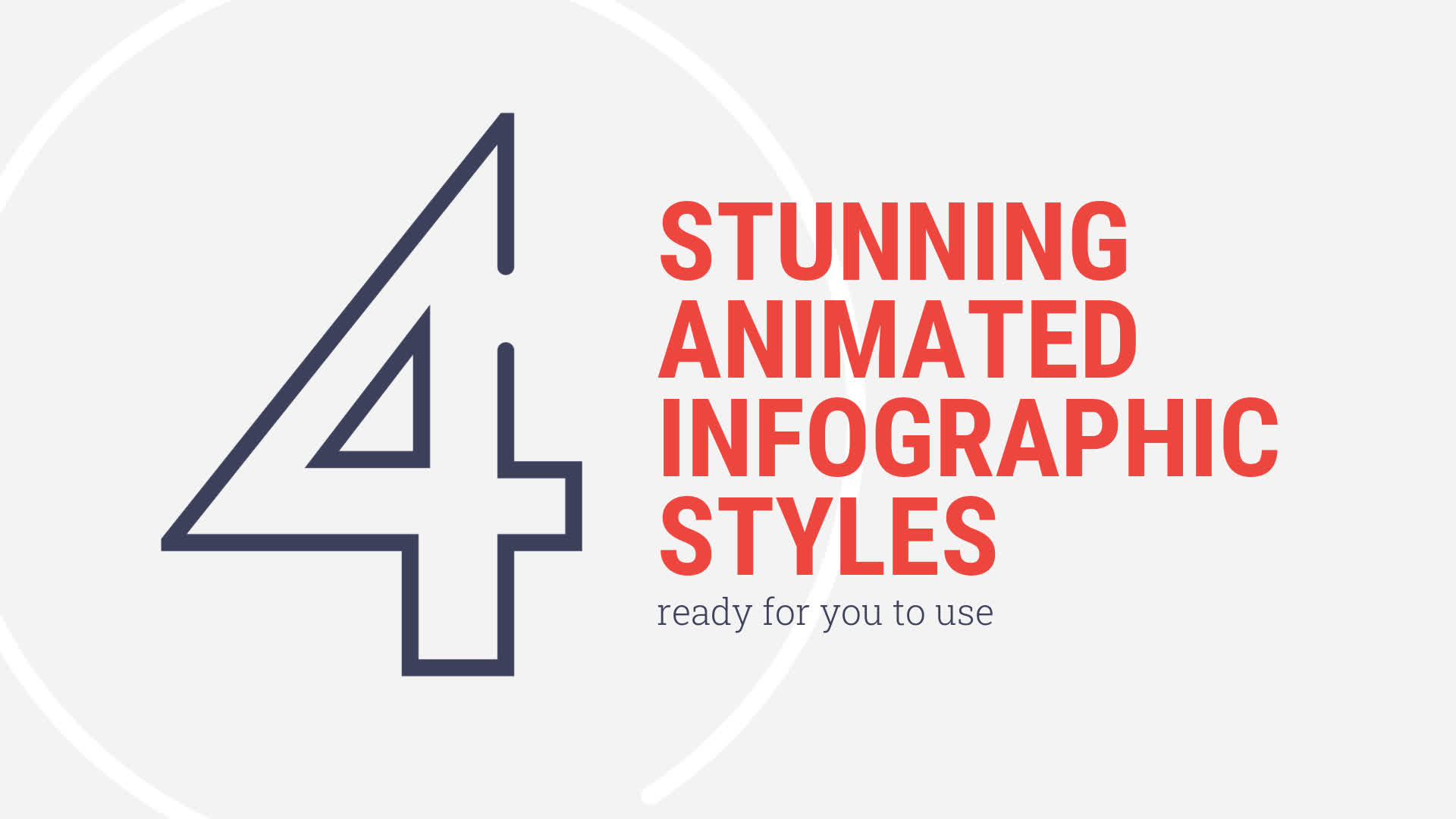 A promotional graphic highlighting four stunning animated infographic styles available for use.