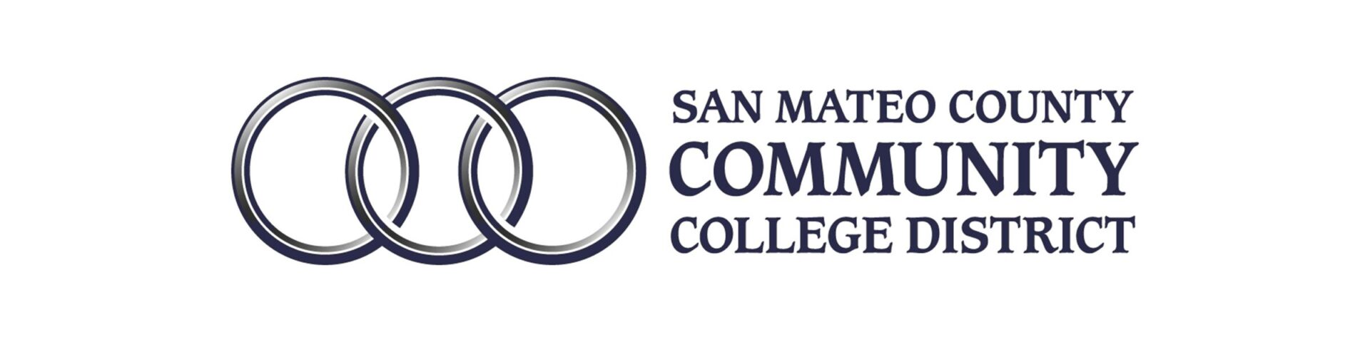 San Mateo County Community College District logo featuring three interlocking circles next to the institution's name.