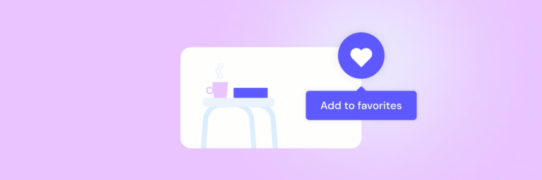A digital illustration of a user interface with a 'add to favorites' button and a favorites icon, symbolizing the action of favoriting an item online.